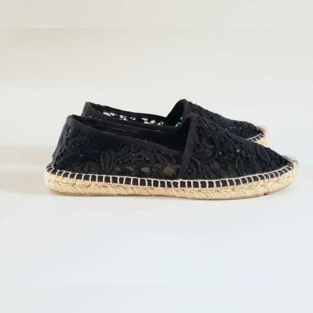 Tory Burch Abbe Lace Espadrille Slip On Women's Shoe Size 8